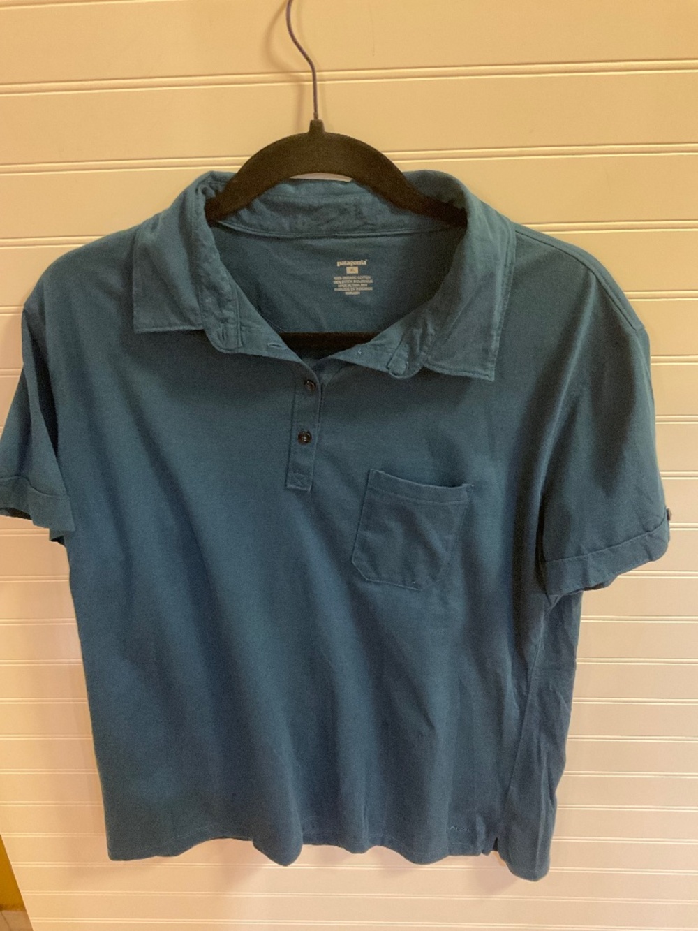 Patagonia Men’s XL Blue Organic Cotton Pocket Polo Shirt Short Sleeve
